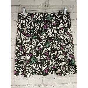 Patagonia Morning Glory Geometric Print Stretch Mini Pull On Skirt Small Purple
